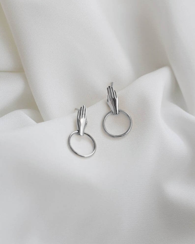 925 Silver - Hands Earrings