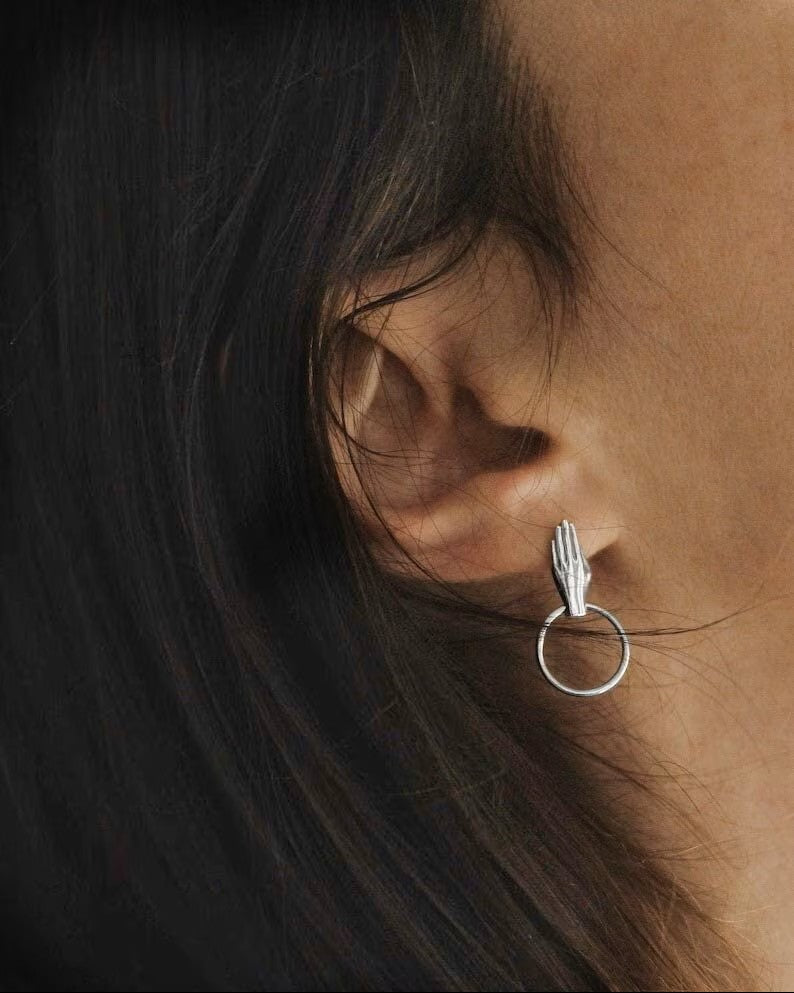 925 Silver - Hands Earrings