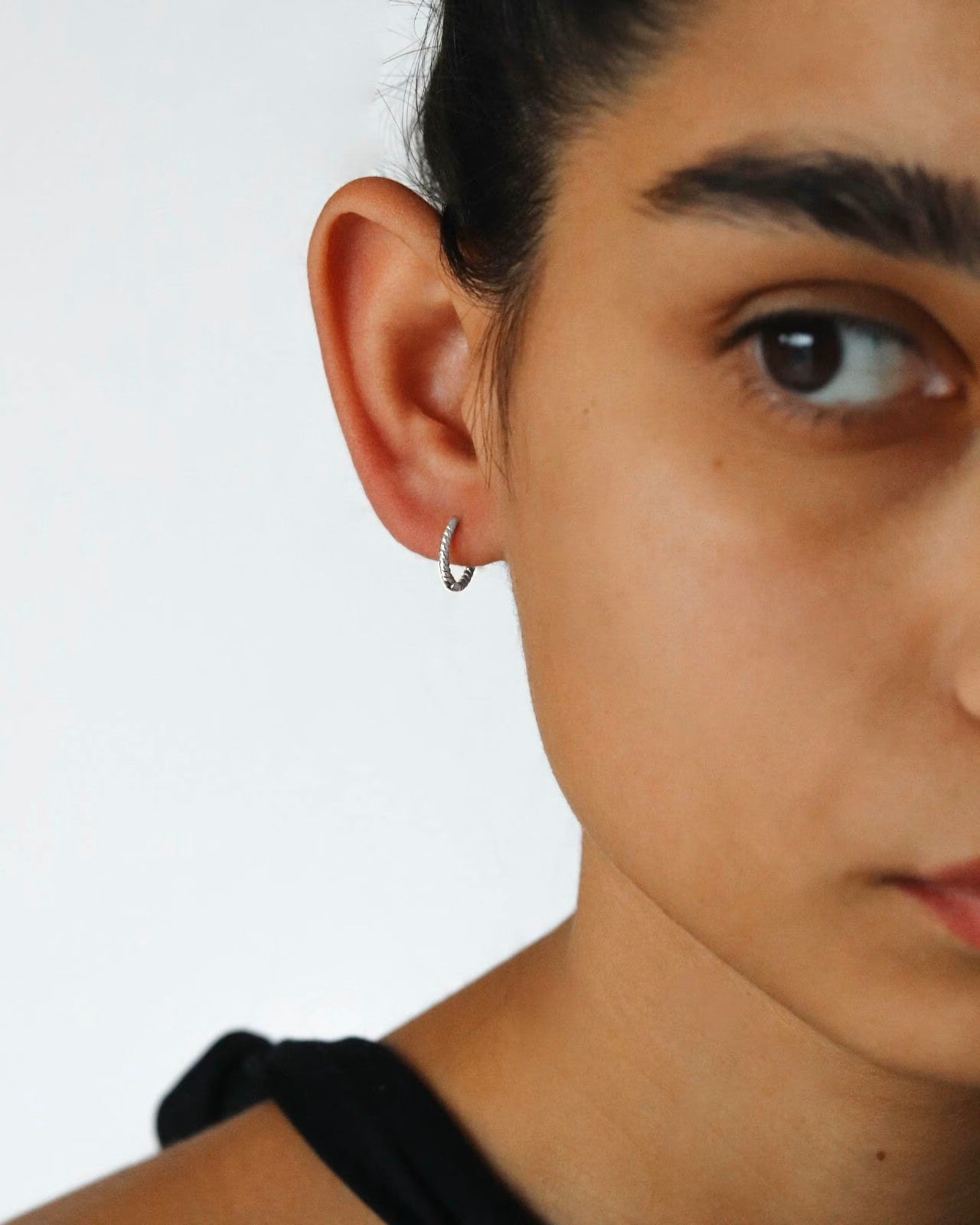 925 Silver Twisted Hoops