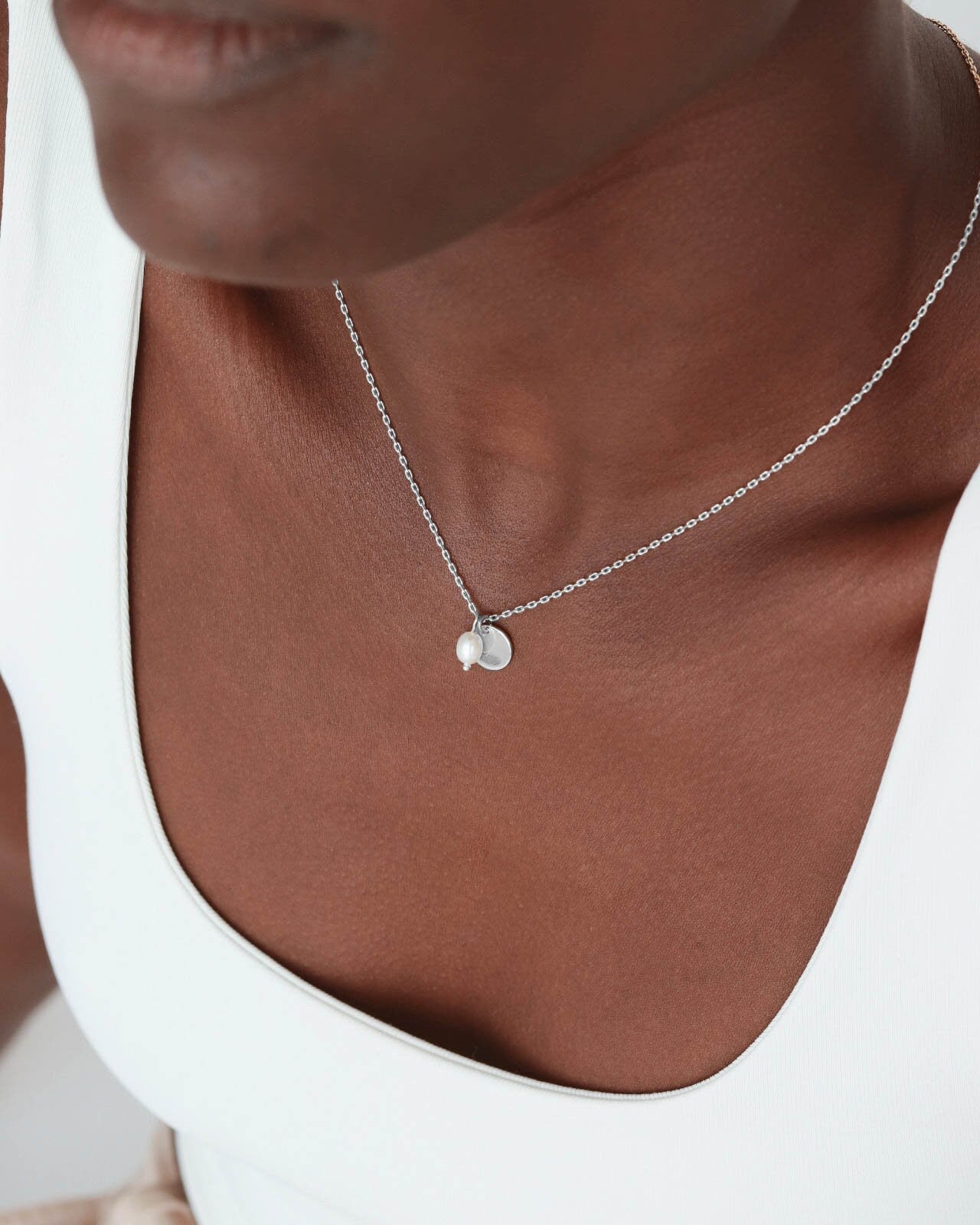 Collier disque en argent 925