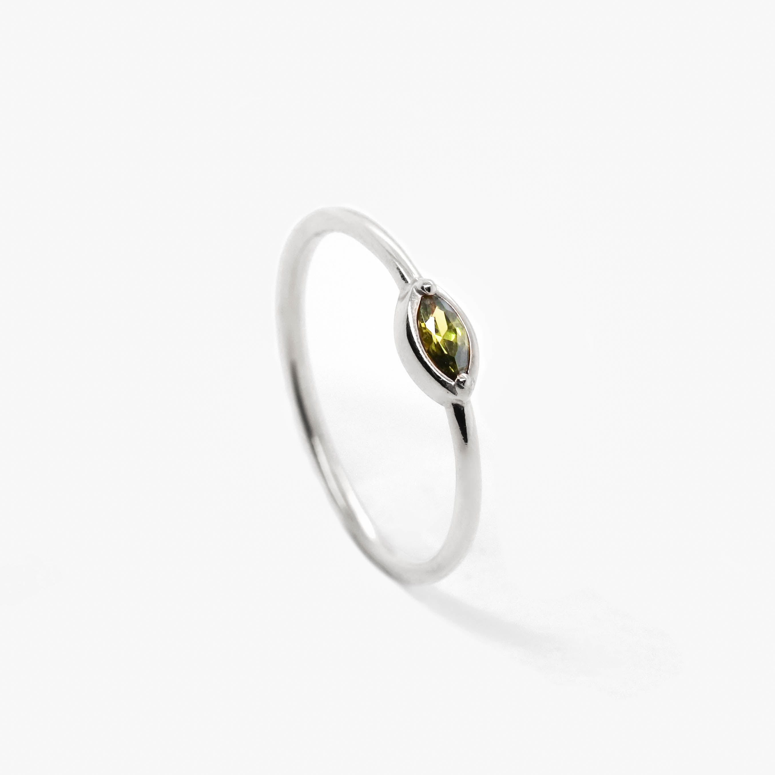 925 Silver - Olive CZ Ring